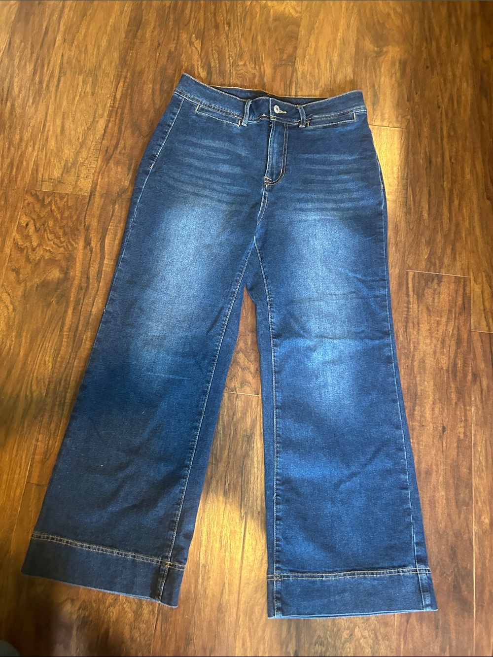 Women's Wide Leg Dark Blue Jeans Sz 12